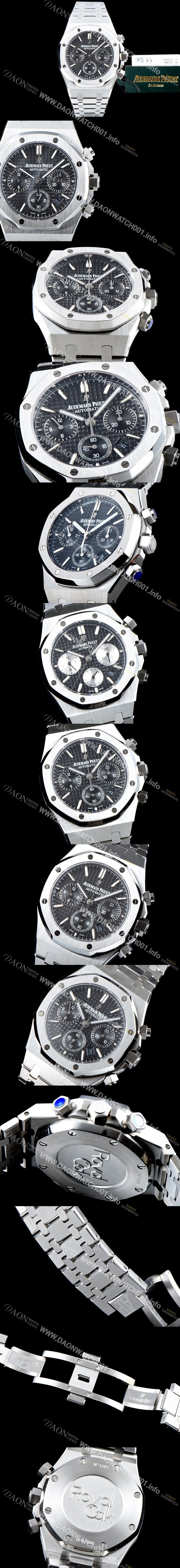 레플리카 [오데마피게] 남성용 신상 업데이트! 로얄오크 오프쇼어 26320ST.OO.1220ST.01 크로노그래프 블랙 와플 다이얼 브레이슬릿 오토매틱 무브먼트 AUD0202