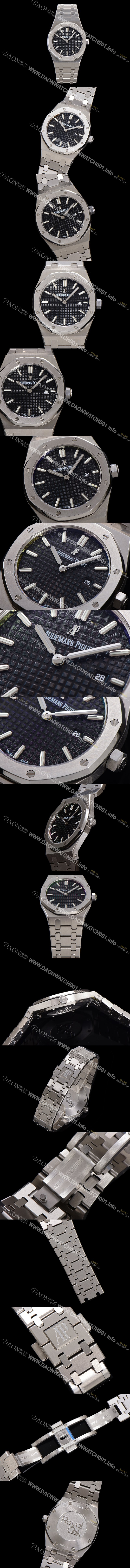 레플리카 [오데마피게] 여성용 로얄오크 67650ST.OO.1261ST.01 브레이슬릿 33mm 쿼츠 무브먼트 블랙 와플 다이얼 AUD0254