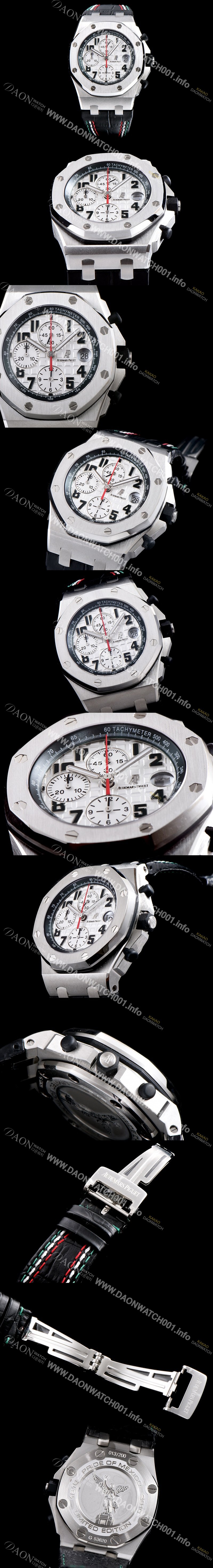 레플리카 [오데마피게] 남성용 로얄오크 오프쇼어 26170ST.OO.D305CR.01 블랙 테마 에디션!!크로노그래프 화이트 와플 다이얼 오토매틱 무브먼트 AUD0250