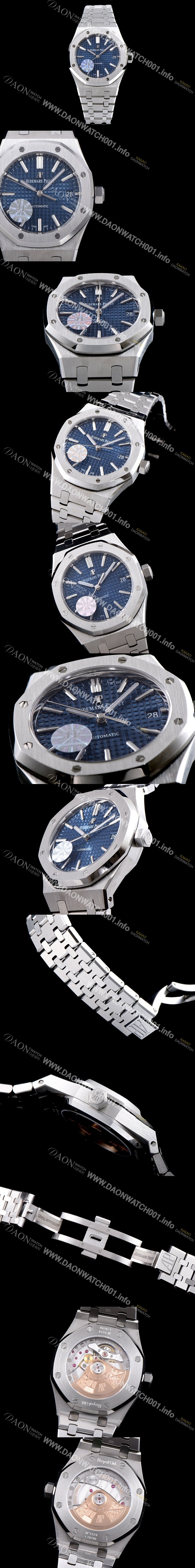 레플리카 [오데마피게] 남성용 하이엔드 로얄오크 15450ST.OO.1256ST.03 JF사 블루 와플 다이얼 오토매틱 무브먼트 AUD0215