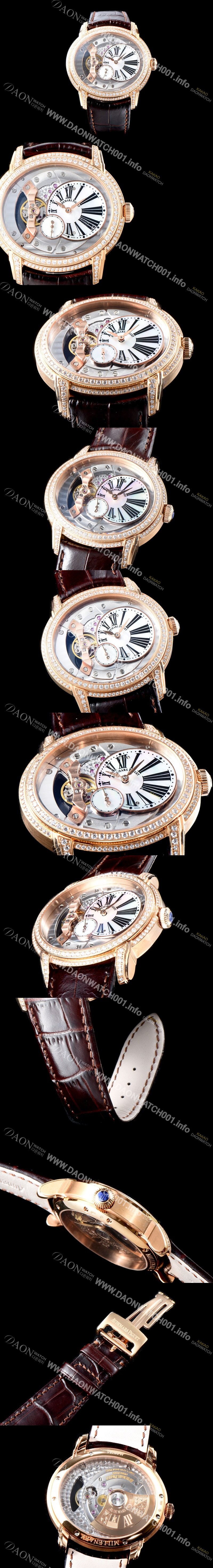 레플리카 [오데마피게] 남성용 밀레어리 럭셔리 베젤 투라인 77247OR.ZZ.A812CR.01 18K 로즈골드 실버&골드 스켈레톤 다이얼 오토매틱 무브먼트 AUD0113