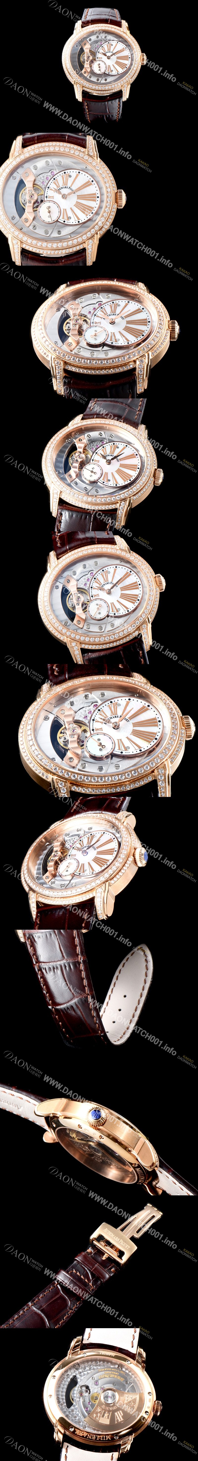 레플리카 [오데마피게] 남성용 밀레어리 럭셔리 베젤 투라인 77247OR.ZZ.A812CR.01 18K 로즈골드 실버&골드 스켈레톤 다이얼 오토매틱 무브먼트 AUD0115