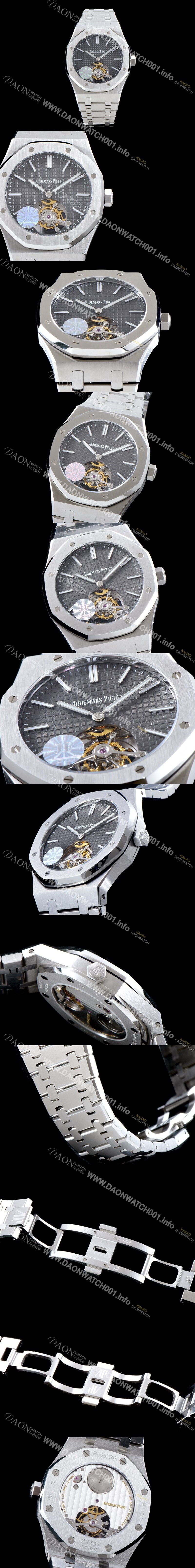 레플리카 [오데마피게] 남성용 VIP타입 로얄오크 투어빌론 씬-엑스트라 UP!! 15202ST.OO.1240ST.01 그레이 와플 다이얼 니켈도금된 세귤 리얼 투어빌론 신형 무브먼트 브레이슬릿 AUD0100