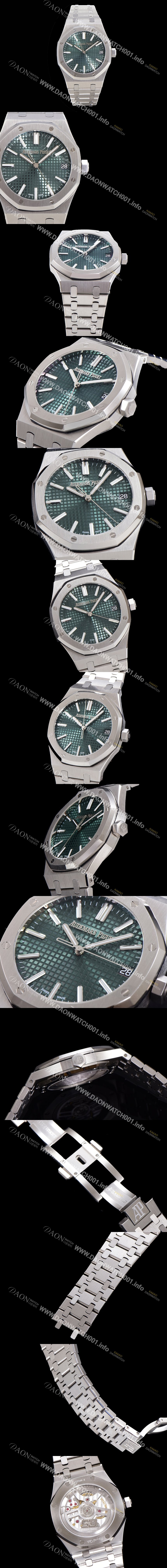 레플리카 [오데마피게] 남성용 로얄오크 15510 오토매틱 Cal.4302타입 메탈줄 그린다이얼  aud9115