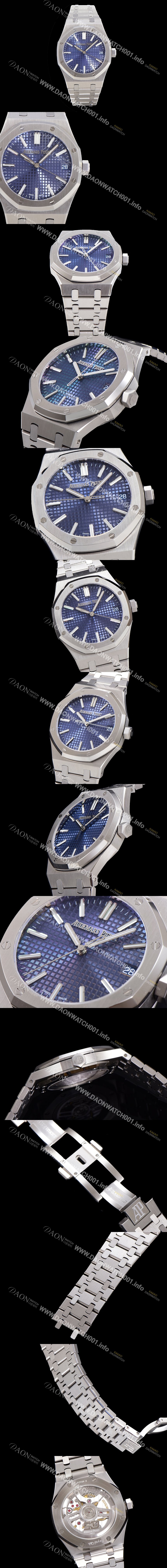 레플리카 [오데마피게] 남성용 로얄오크 15510 오토매틱 Cal.4302타입 메탈줄 블루다이얼  aud2153