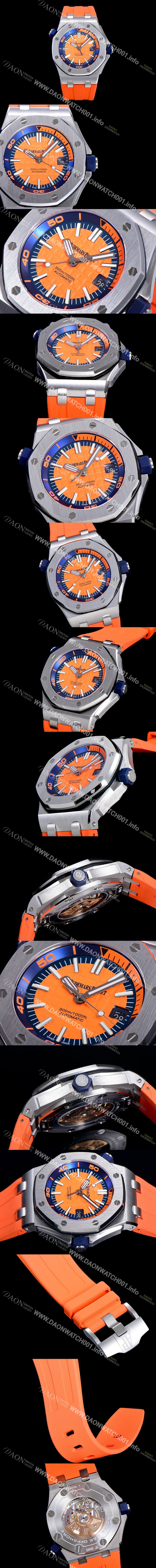 레플리카 [오데마피게] 남성용 옐로 세라믹 다이버!!로얄오크 오프쇼어15710ST.OO.A038CA.01 옐로 와플 다이얼 오토매틱 무브먼트 AUD12260