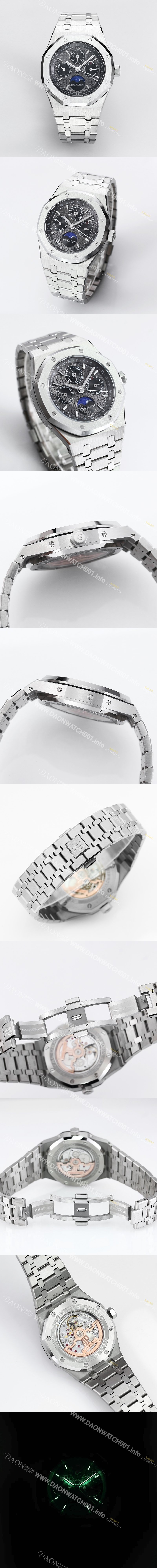 레플리카 [오데마피게] 남성용 로얄오크 26574 퍼페츄얼 캘린더 문페이즈 41mm 다크 그레이 다이얼 신형 5134 오토매틱 무브먼트 AUD4202