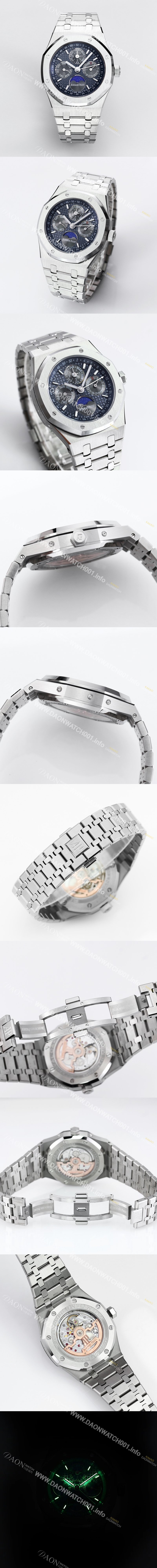 레플리카 [오데마피게] 남성용 로얄오크 26574 퍼페츄얼 캘린더 문페이즈 41mm 다크 블루 다이얼 신형 5134 오토매틱 무브먼 AUD4204