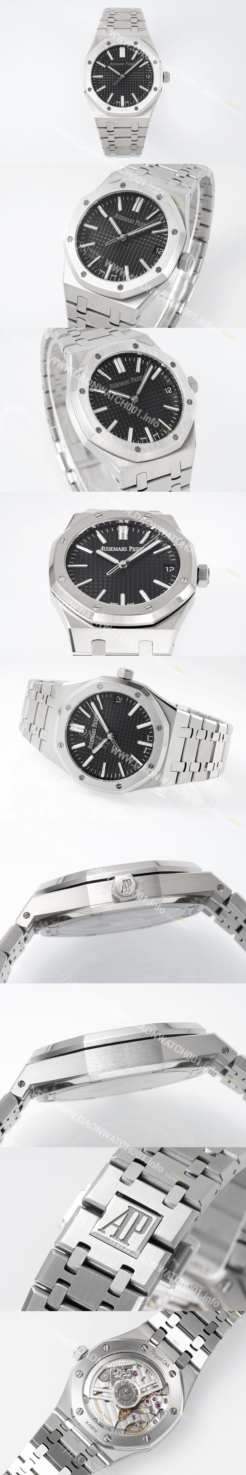 레플리카 [오데마피게] 남성용 로얄오크 셀프와인딩 15510ST.OO.1320ST.07 41mm 오토매틱 Cal.4302 무브먼트 블랙 와플 다이얼 aud6544