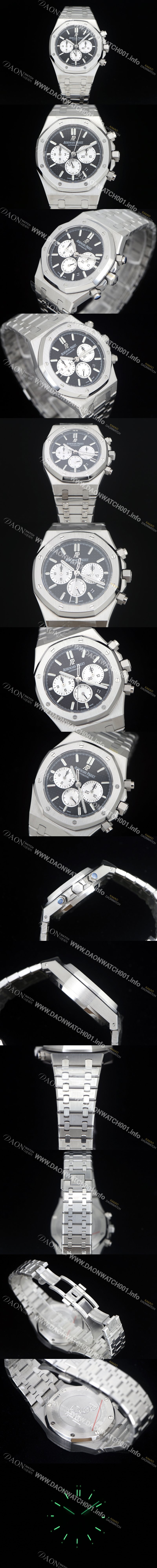 레플리카 [오데마피게] 남성용 로얄오크 26331ST.OO.1220ST.02 블랙 와플 다이얼 신형 ETA 7750B-2 오토매틱 무브먼트 AUD88422