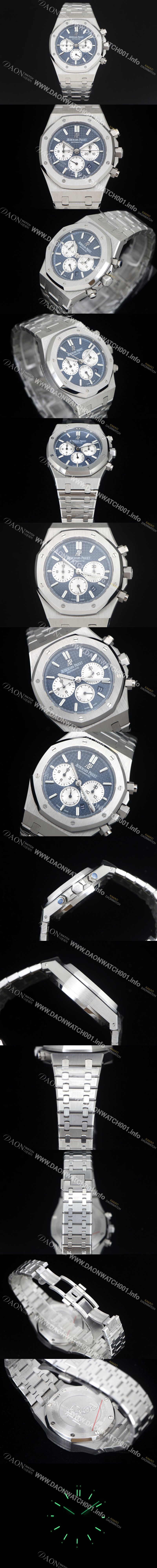 레플리카 [오데마피게] 남성용 로얄오크 26331ST.OO.1220ST.01 블루 와플 다이얼 신형 ETA 7750B-2 오토매틱 무브먼트 AUD88423