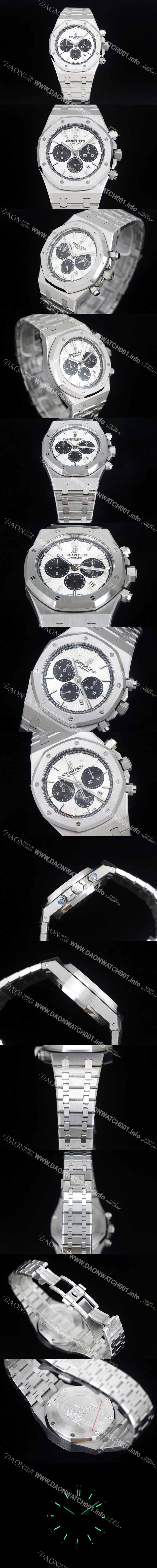 레플리카 [오데마피게] 남성용 로얄오크 26331ST.OO.1220ST.03 화이트 와플 다이얼 신형 ETA 7750B-2 오토매틱 무브먼트 AUD88424