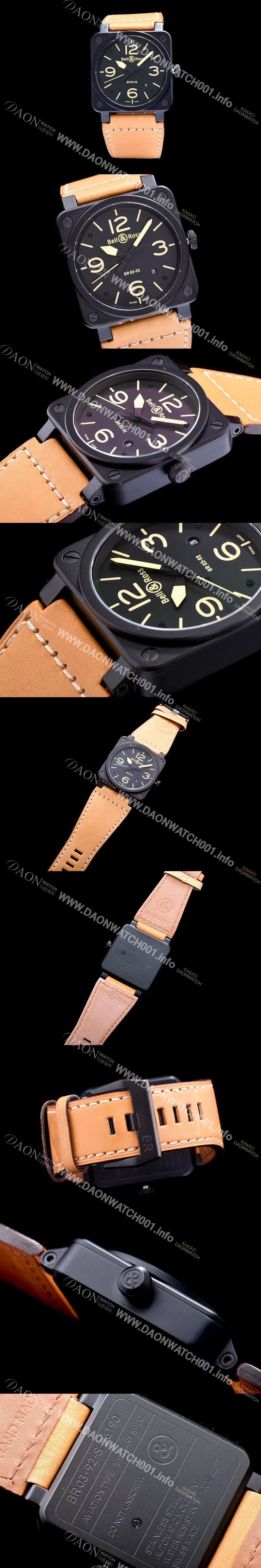 레플리카 [벨엔로스] 남성용 에비에이션 블랙다이얼 오토메틱 BEL4200