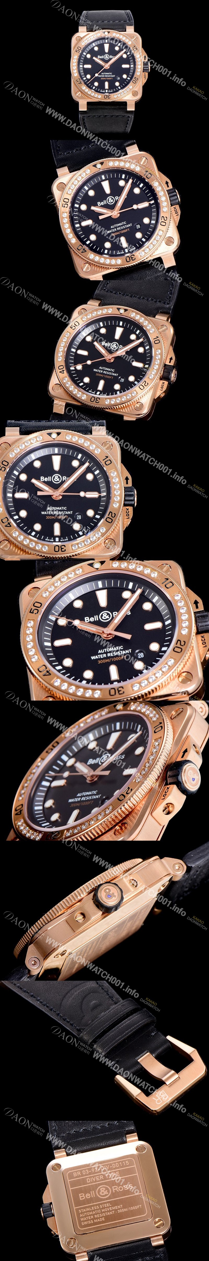 레플리카 [벨엔로스]남성용 R-03 인스트루먼트 18K 로즈골드 오토매틱 42미리 블랙다이얼 BEL49409