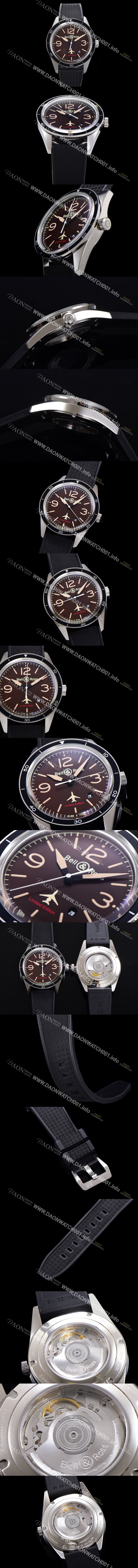 레플리카 [벨앤로즈] 남성용 빈티지  BR 123 Falcon ETA2836-2 타입 오토매틱 41mm 우레탄줄 브라운다이얼 bel1125