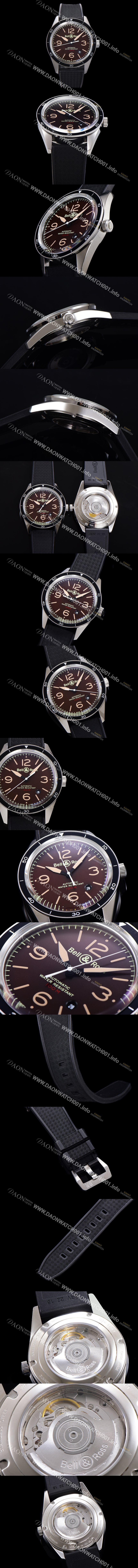 레플리카 [벨앤로즈] 남성용 빈티지 BR V2-92  스틸 해리티지 ETA2836-2 타입 오토매틱 41mm 우레탄줄 브라운다이얼 bel9912