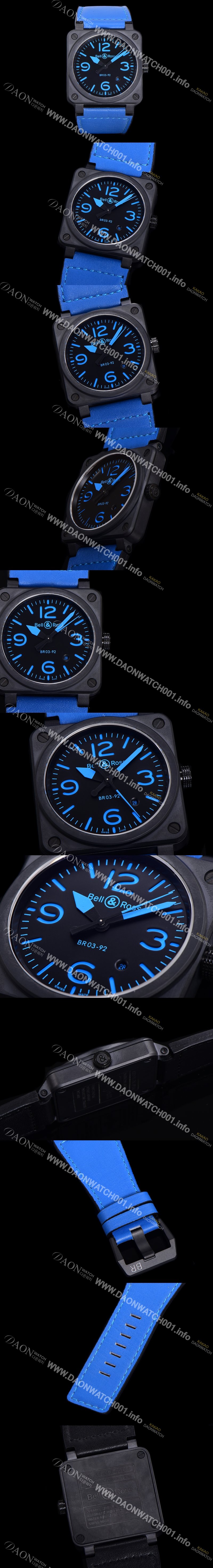 레플리카 [벨앤로즈] 남성용시계 BR03 오토매틱 미요타 9015타입 세라믹케이스 42mm 러버줄 블랙다이얼 bel2696