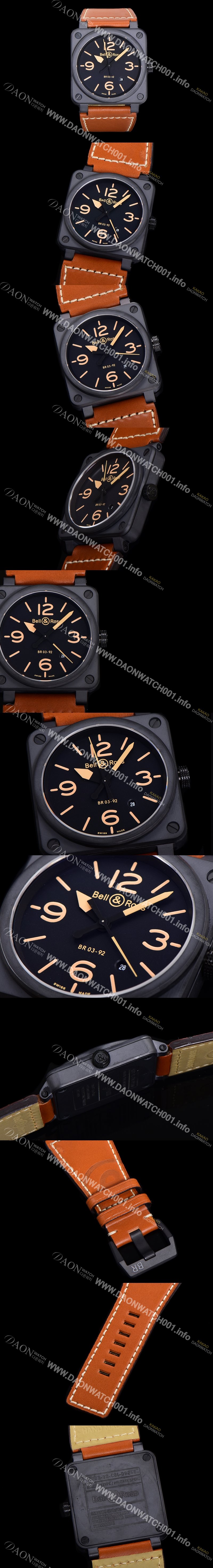 레플리카 [벨앤로즈] 남성용시계 BR03 오토매틱 미요타 9015타입 세라믹케이스 42mm 러버줄 블랙다이얼 bel8422