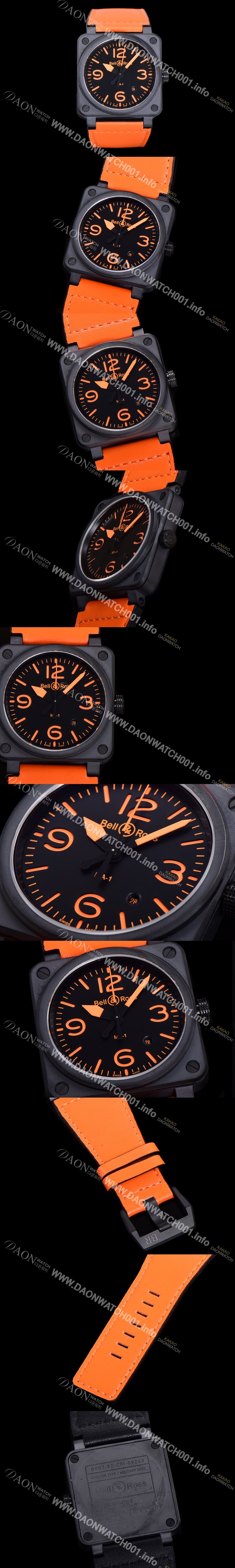 레플리카 [벨앤로즈] 남성용시계 BR03 오토매틱 미요타 9015타입 세라믹케이스 42mm 러버줄 블랙다이얼 bel8684