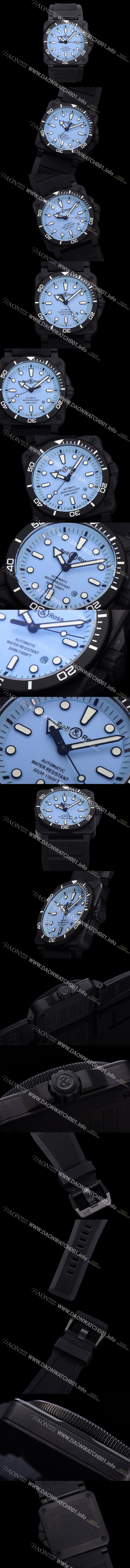 레플리카 [벨엔로즈] 남성용 인스트루먼트03 BR03A-D-LM-CESRB 오토매틱 2892타입 42mm 세라믹 우레탄줄 블루 다이얼 bel4108