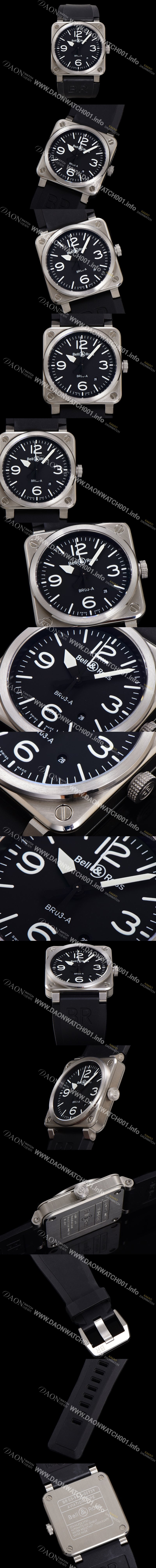 레플리카 [벨엔로즈] 남성용 인스트루먼트03 BR03A-D-BL-STSRB 오토매틱 9015타입 42mm 우레탄줄 블랙 다이얼 bel4113