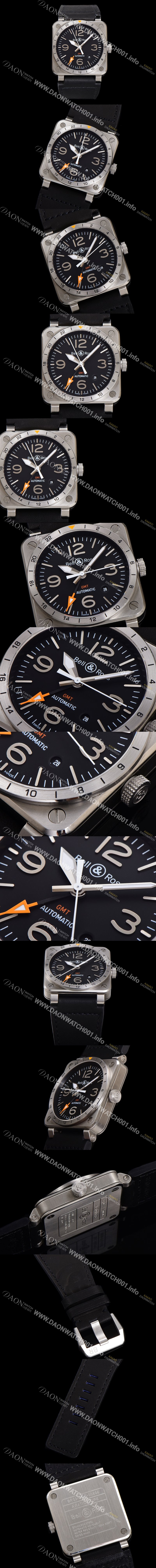 레플리카 [벨엔로즈] 남성용 인스트루먼트03 BR0393-GMT-STSCA 오토매틱 2836-타입 42mm 우레탄줄 블랙 다이얼 bel4116