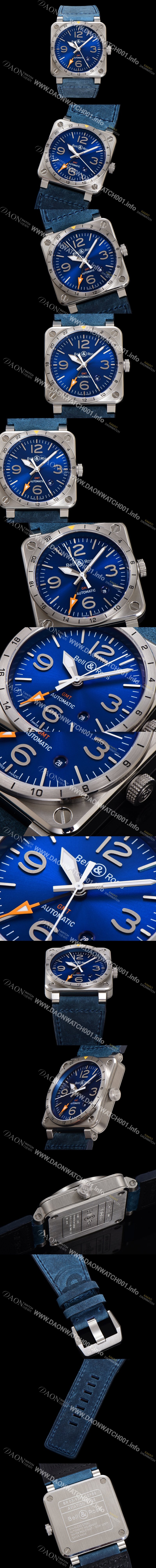 레플리카 [벨엔로즈] 남성용 인스트루먼트03 BR0393-BLU-STSCA 오토매틱 2836타입 42mm 우레탄줄 블루 다이얼 bel4117