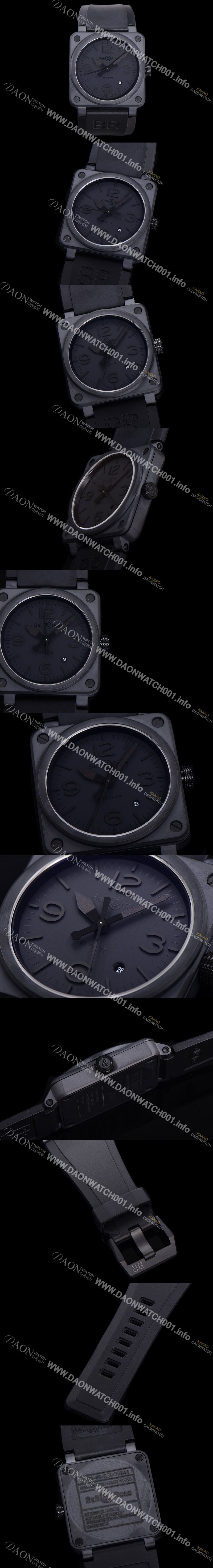 레플리카 [벨엔로즈] 남성용 BR03-92 다이버 세라믹 오토매틱 9015 타입 42mm 우레탄줄 블랙 다이얼 bel80300