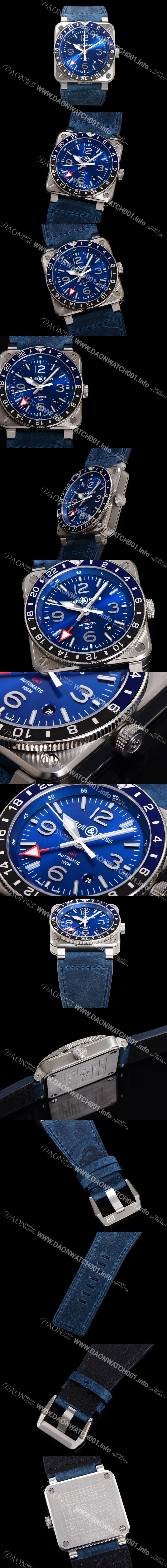 레플리카 [벨엔로즈] 남성용 BR0393 다이버 스틸 오토매틱 ETA2836-2 타입 42mm 가죽줄 블루 다이얼 bel84498