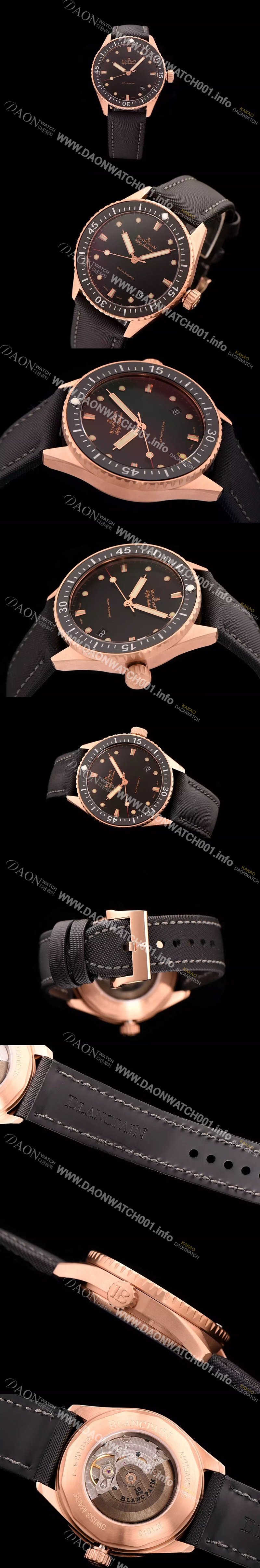 레플리카 [블랑팡] 남성용 5000-36S30-NAB A 피프티패덤즈 다이버 블랙다이얼 BLA42040