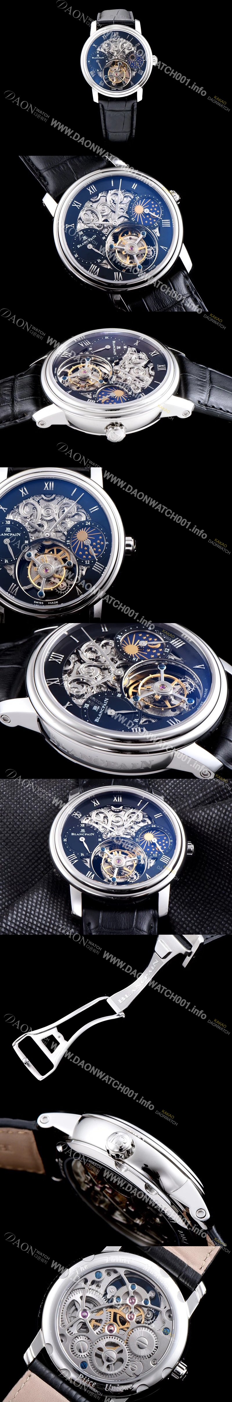 레플리카 [블랑팡] 남성용 VIP타입 리얼 뚜르비용 블랙 다이얼 투어빌론 무브먼트 BLA4210