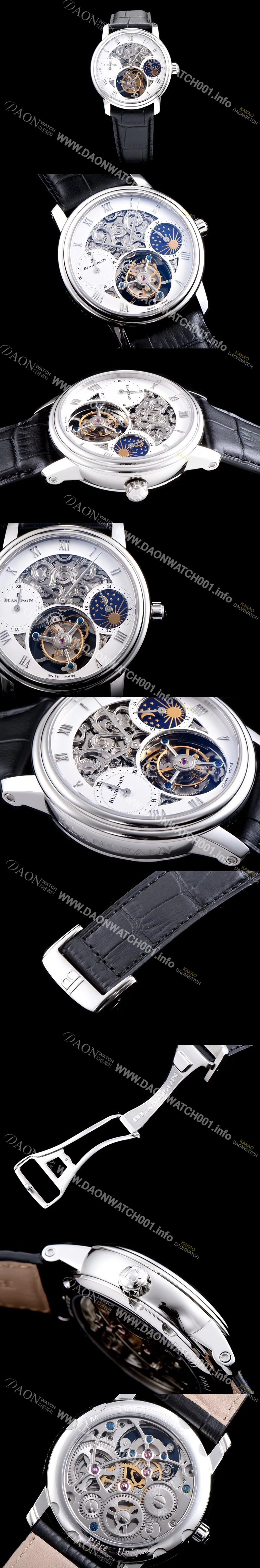 레플리카 [블랑팡] 남성용 VIP타입 리얼 뚜르비용 화이트 다이얼 투어빌론 무브먼트 BLA4200