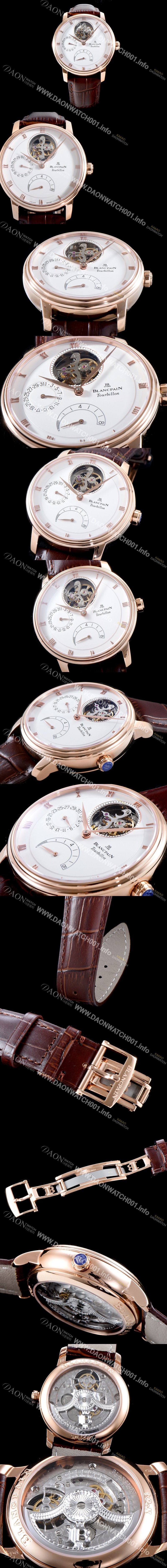 레플리카 [블랑팡] 남성용 빌레레 클래식 6025-3642-55B 투어빌론 18k로즈골드 화이트 다이얼 BLA4204
