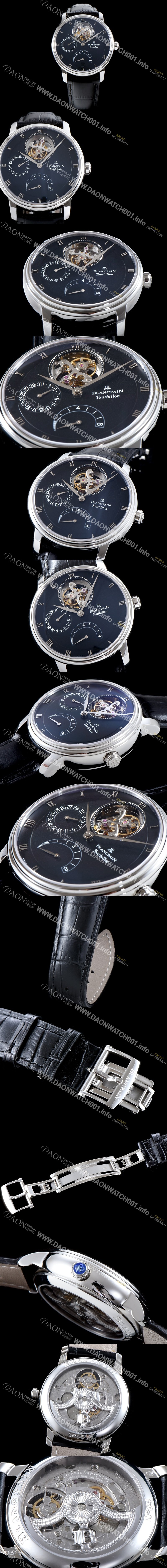 레플리카 [블랑팡] 남성용 빌레레 클래식 6900-3430-55b 투어빌론 블랙 다이얼 BLA4201