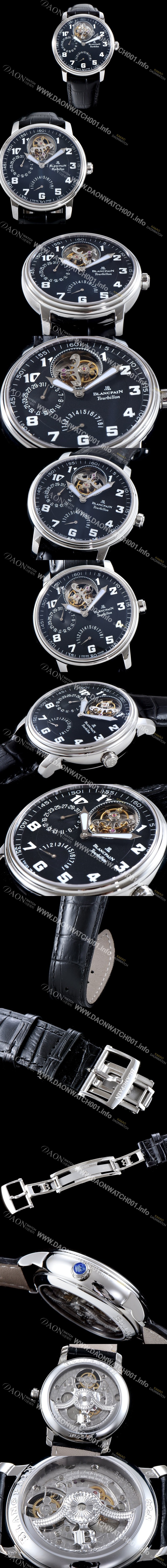 레플리카 [블랑팡] 남성용 NEW 레망 아쿠아 렁 Update!! 2125-3630m-64b 투어빌론 파워리저브 블랙 다이얼 아시안 투어빌론 탑재 무브먼트 BLA4233