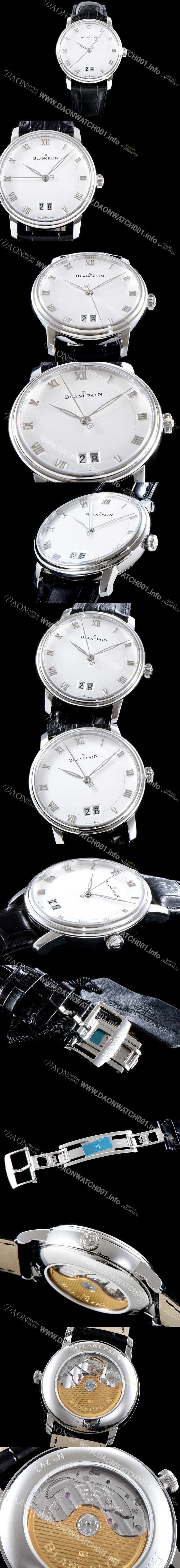 레플리카 [블랑팡] 남성용 빌레레 6669-1127-55B 그랑데 라지 데이트 울트라 슬림 40MM UP!! 화이트 다이얼 Cal.6950 오토매틱 무브먼트 BLA4200