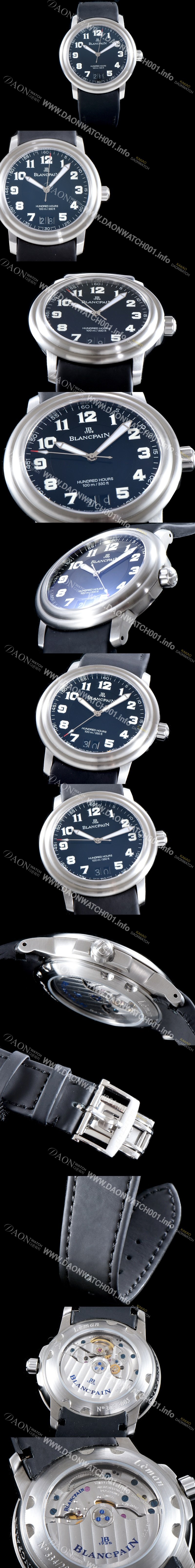 레플리카 [블랑팡] 남성용 레만 2150-1130m-63 더블 윈도 빅데이트 40MM UP!! 블랙 밀리터리 다이얼 Cal.6950 오토매틱 무브먼트 BLA4201