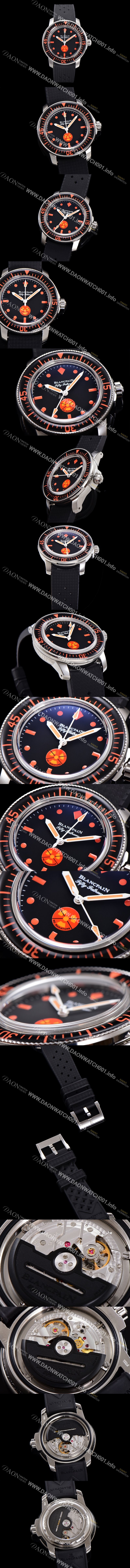 레플리카 [블랑팡] 남성용 1:1수제공정형 피프티패덤스 리미티드 에디션 오토매틱 ETA2836-2 타입 45mm 우레탄줄 세라믹 블랙다이얼 bla27842