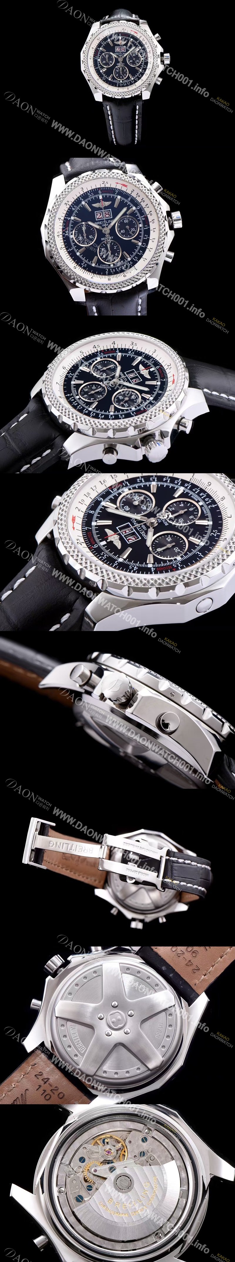 레플리카 [브라이틀링] 남성용 밴틀리 6.75 빅데이트 블랙 다이얼 BRE0404