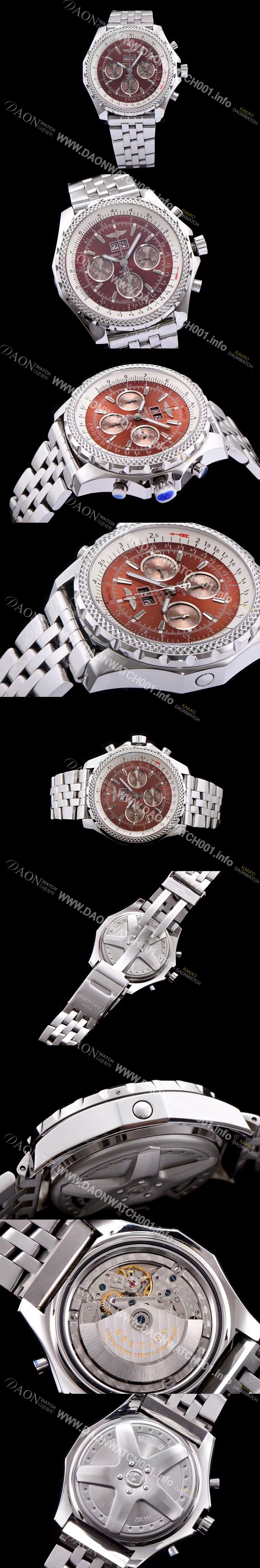 레플리카 [브라이틀링] 남성용 밴틀리 6.75 빅데이트 브라운 다이얼 BRE0402