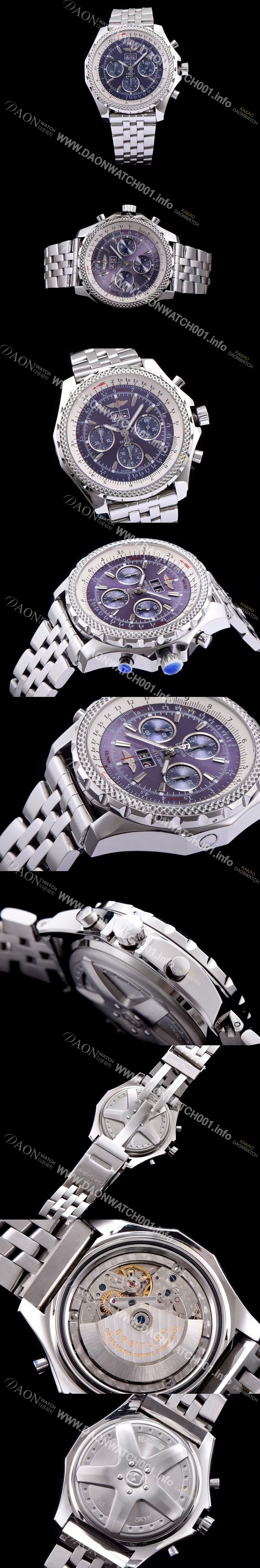 레플리카 [브라이틀링] 남성용 밴틀리 6.75 빅데이트 다크블루 다이얼 BRE0403