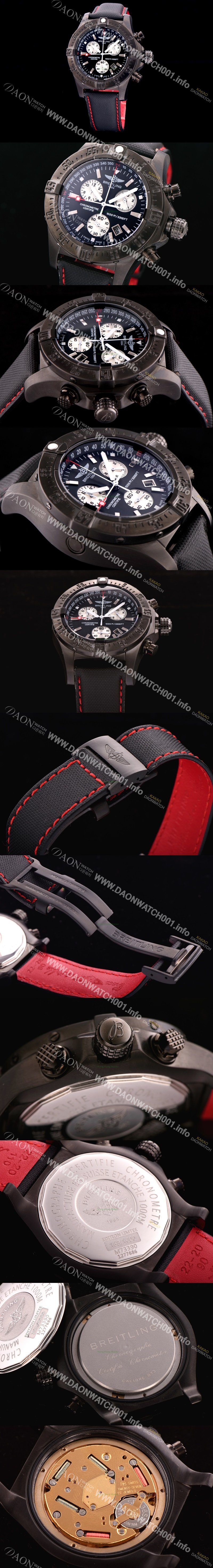 레플리카 [브라이틀링] 남성용 원드라이더 44mm 크로노그라프 쿼츠 블랙다이얼 BRE0401