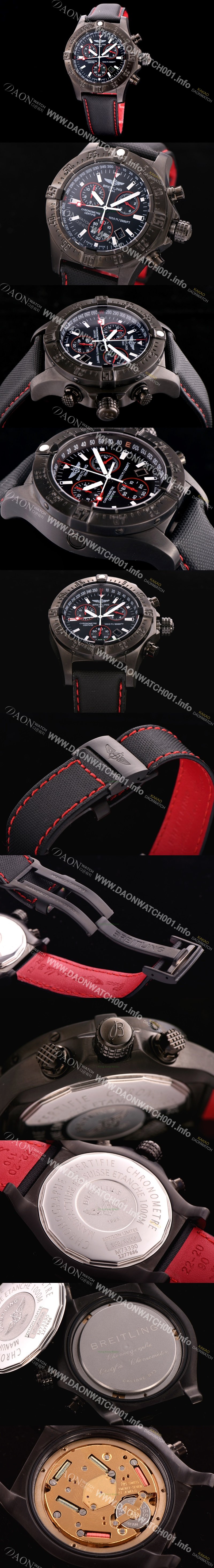 레플리카 [브라이틀링] 남성용 원드라이더 44mm 크로노그라프 쿼츠 블랙다이얼 BRE0440