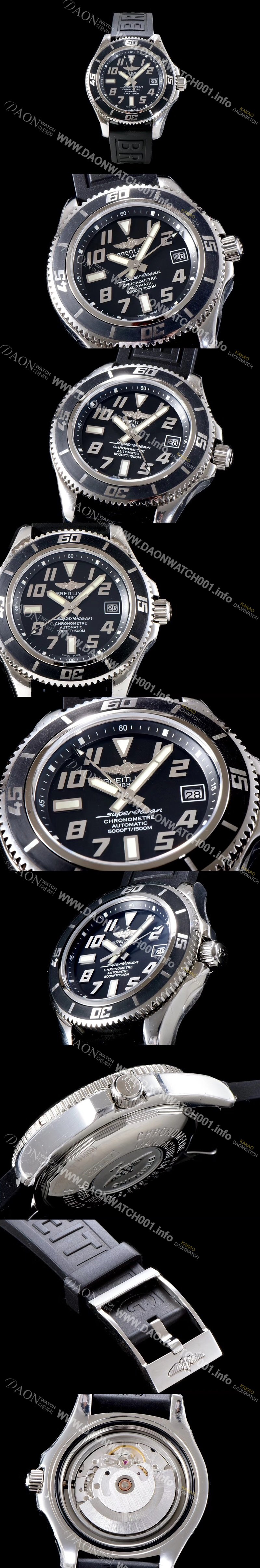 레플리카 [브라이틀링] 남성용 2018년 신상 에어로마린 슈퍼오션 블랙다이얼 BRE0221