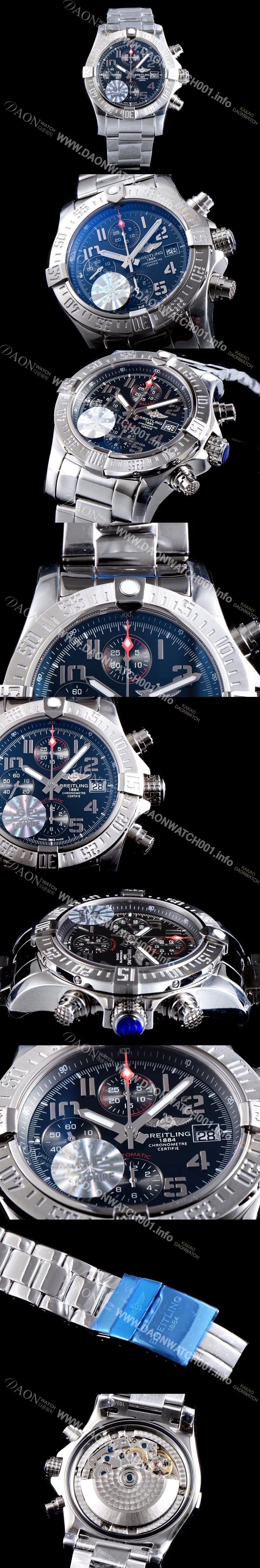 레플리카 [브라이틀링] 남성용 어벤져II A1337111|BC28|168A 스카이랜드1884 크로노그래프 블랙 다이얼 브레이슬릿 7750B-2오토매틱 무브먼트 BRE0230