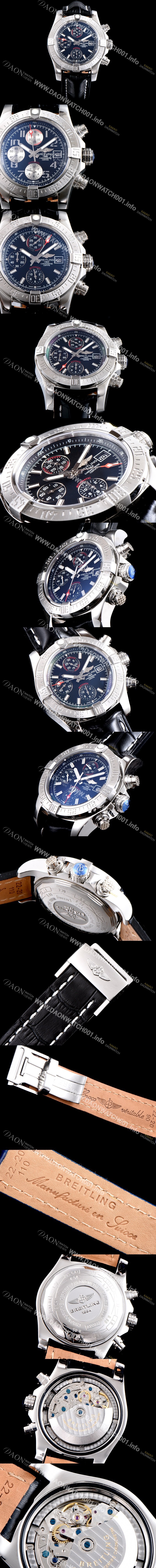 레플리카 [브라이틀링] 남성용 슈퍼 어벤져II A1338111|BC32|170A 크로노그래프 블랙 다이얼 오토매틱 무브먼트 BRE0254