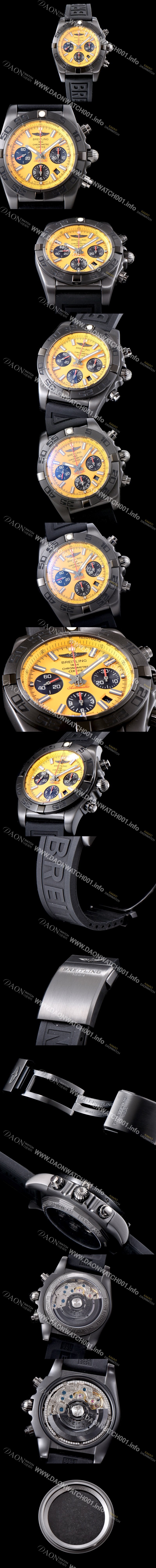 레플리카 [브라이틀링] 남성용 최신상품!인기모델 크로노맷 MB0111C3|I531|262S|M20DSA.2 블랙라인 신제품 크로노그래프 옐로우 다이얼 오토매틱 무브먼트 BRE0250