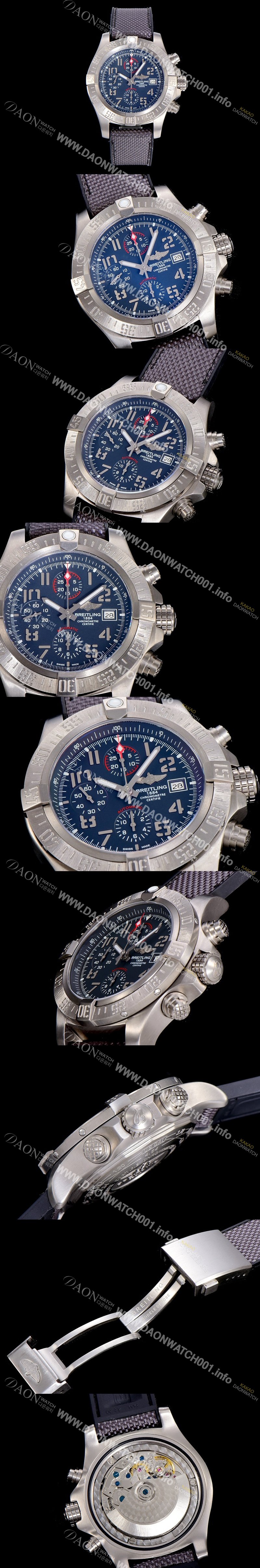 레플리카 [브라이틀링]남성용 어벤져 II 크로노그래프 45미리 볼카노 오토매틱 블랙다이얼 BRE66299