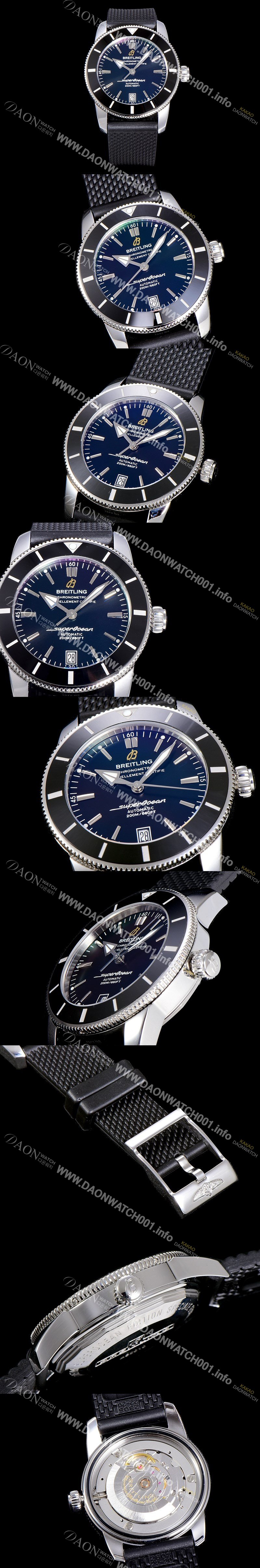 레플리카 [브라이틀링] 남성용 슈퍼오션 해리티지 II 오토매틱 ETA2824-2 타입 42미리 세라믹베젤 러버/우레탄줄 블랙다이얼 BRE75492