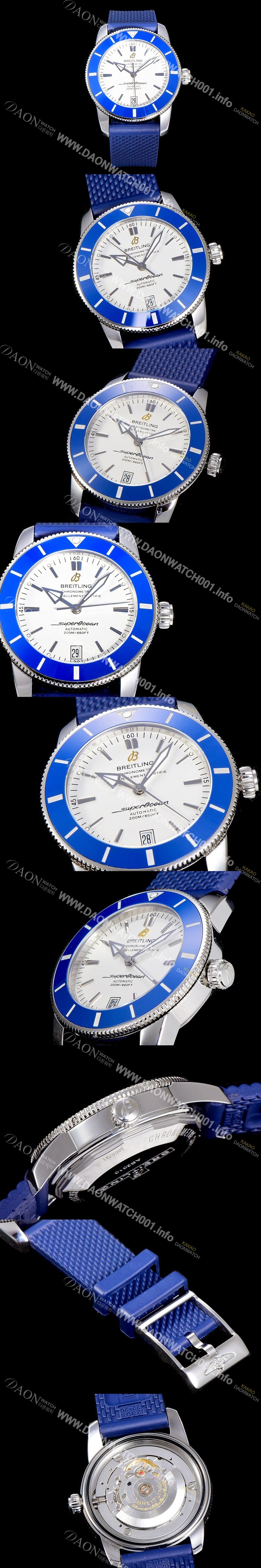 레플리카 [브라이틀링] 남성용 슈퍼오션 해리티지 II 오토매틱 ETA2824-2 타입 42미리 세라믹베젤 러버/우레탄줄 화이트다이얼 BRE75571